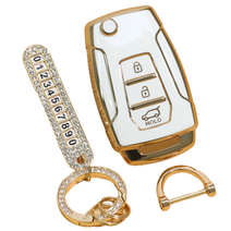 벤오토 쌍용 자동차 스마트키 케이스 세트, 화이트, JH-SA3 (쌍용 3버튼)