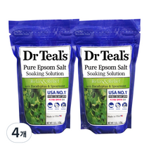 닥터틸즈 솔트 유칼립투스 앤 스피아민트 입욕제, 450g, 4개