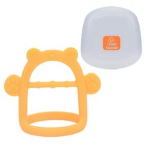 리빙선생 손목 곰돌이 치발기 + 케이스, 3개월 이상, 오렌지(손목치발기)