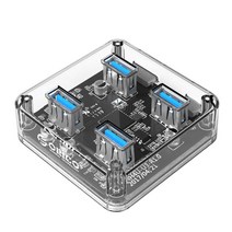 오리코 USB3.0 무전원 허브 MH4U-U3-10, 투명