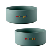 멍지 반려동물 도자기 사료 식기 S, 비리디안그린, 2개