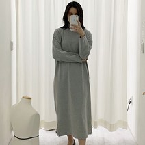 벨라노이 여성용 피치원단 베이직 무지 반폴라 루즈핏 원피스