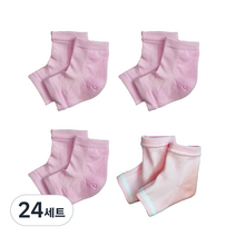 생활더하기 풋케어 발 뒤꿈치 보습 패드 양말 핑크, 24세트, 1개