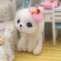 아트조이 DIY 양모펠트 세트, 리본 강아지