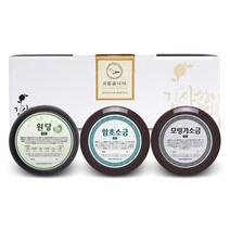 단짠 항아리 원당 250g + 함초소금 420g + 모링가소금 450g 선물세트 D3, 1세트