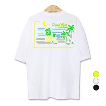 앨빈클로 남성용 트로피칼 나이트 오버핏 반팔티셔츠 AST3123