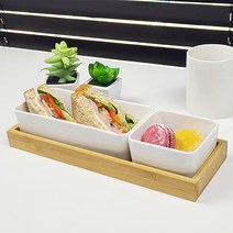 파울러스 혼밥 서버볼 세트 중, 1세트, 정사각볼 + 직사각볼 + 나무트레이