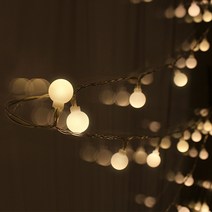 나이스엘이디 LED100구 연결형 앵두전구 투명선 웜화이트 점멸세트