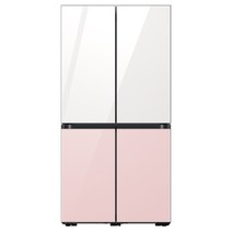 삼성전자 BESPOKE 프리스탠딩 4도어 냉장고 RF85B911155 875L 방문설치, 글램 화이트   글램 핑크