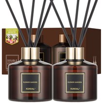 쿤달 퍼퓸 디퓨저 200ml 2개 + 섬유스틱 10개, 플라워가든향, 1세트