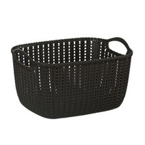 엘엘리빙 라탄 니트 정리함 수납바구니 중, 다크그레이, 1개