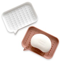 피키픽스 실리콘 물빠짐 비누 받침대, 화이트, 핑크, 2개