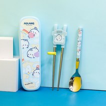 릴팡 몰랑이 릴팡젓가락 스푼 소프트케이스 세트, 혼합색상, 젓가락 + 스푼 + 케이스