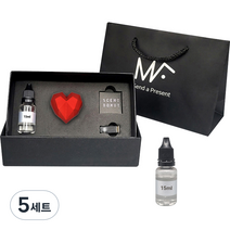 엠퓨처 차량용 하트 방향제 매트레드 + 오일 15ml x 2p 세트 + 쇼핑백, 5세트, 넘버5