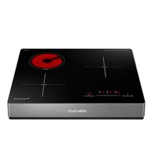 쿠첸 하이브리드 대화구 인덕션 3구 + 87mm 케이스 방문설치, CIR-O2S3400FLBE, 프리스탠딩(87mm)
