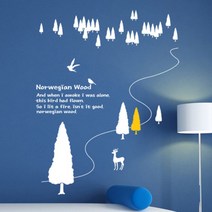 웹데코 그래픽스티커 노르웨이 숲, 화이트