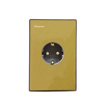 민무늬 콘센트1구+매입보조대포함, 골드