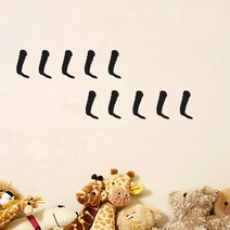 1AM 이니셜 스티커 진회색L 10개입