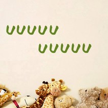 1AM 이니셜 스티커 10개입 올리브 U, 중, 2세트