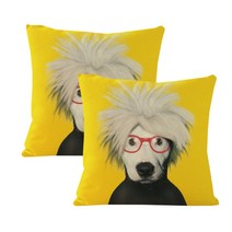 이코디 도그 휴먼 일러스트 쿠션커버 2p