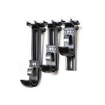 35mm커튼봉용 길이조절브라켓 화이트 10cm조절용, 블랙, 1개