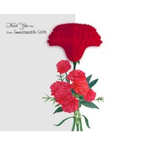 유리컴 허니콤 감사 입체카드, RED POSY, 1개