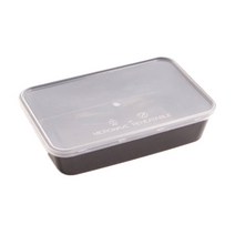 봄91 T-500A 내열강화 블랙 직사각 1칸 일회용도시락 소, 50개입, 1개