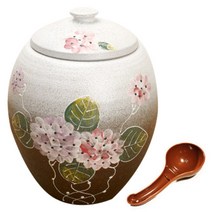 LKmade 엘케이메이드 옹기 투톤 쌀항아리 10-12kg, 수국