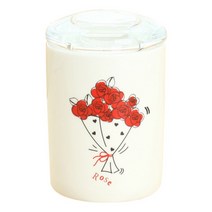 LKmade 로즈부케 도자기 밀폐 양념통, 1개