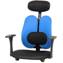 체어포커스 기능성 엔젤좌식 G07 요추형 팔걸이 헤드 의자 패브릭원단, 블루