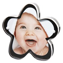 쿠 꽃 인테리어 아크릴 스텐딩 자석액자, 블랙 투명