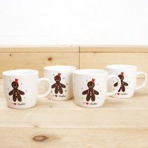 엘케이메이드 커피와 아이들 쿠키 미니 머그잔, 혼합 색상, 4개입