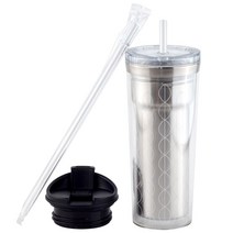 키친유 투웨이 투명스텐텀블러, 혼합 색상, 430ml