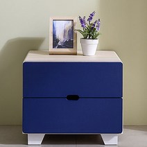 제이디퍼니처 로미 발통형 2단 서랍장, 블루