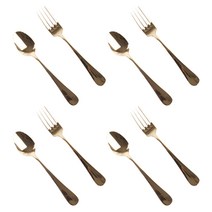 어퍼테이블 커트러리 브런치용 A 스푼 + 포크, 골드, 4세트