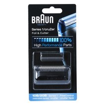 BRAUN 면도기 교체용 분리형 날망세트, 10B/20B, 블랙