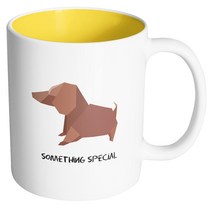 핸드팩토리 종이접기 강아지 머그컵, 내부 옐로우, 1개