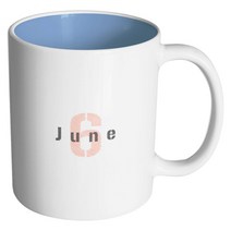 핸드팩토리 원먼스 6월 머그컵, 내부 파스텔 블루, 1개