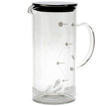 ANN 내열 유리포트 냉장고물병, 물고기, 1300ml