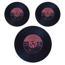 레코드 컵받침대 3p, 레드