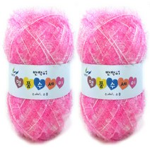 행복뜨기 반짝이 명품 나염 수세미실 2p, 28 핑크분홍, 2개