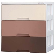 보노하우스 코지 모던 체스트 서랍장 3단, 베이지 + 브라운, 1개