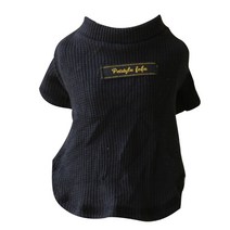 이코디 반려동물 와플 앤틱 스웨터, 블랙