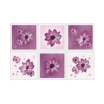 환타스틱스 미끄럼방지 스티커 보라꽃 NSR-32003 6매, 혼합 색상