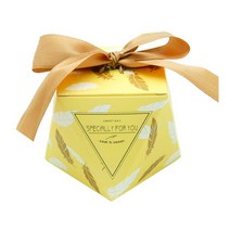 도나앤데코 다각형 상자 10p + 장식 리본 10p, 옐로우깃털, 1세트