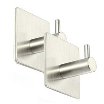 J&C 다용도 접착식 스테인레스 걸쇠형 후크, 2개입