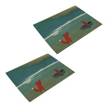 아울리빙 붉은여우 일상 식탁매트 2p, B, 42 x 32 cm