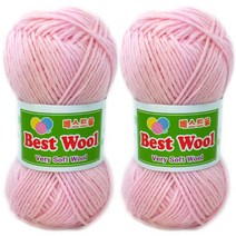 행복뜨기 베스트울 뜨개실 2p, 707 파스텔 핑크, 2개