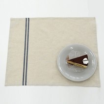 하임앤하임 프렌치 스트라이프 린넨 키친크로스 50 x 40 cm, 내츄럴 네이비, 1개