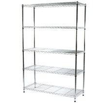 코랙 선반형 메탈 선반진열대 5단 90 x 45 x 150 cm, 크롬